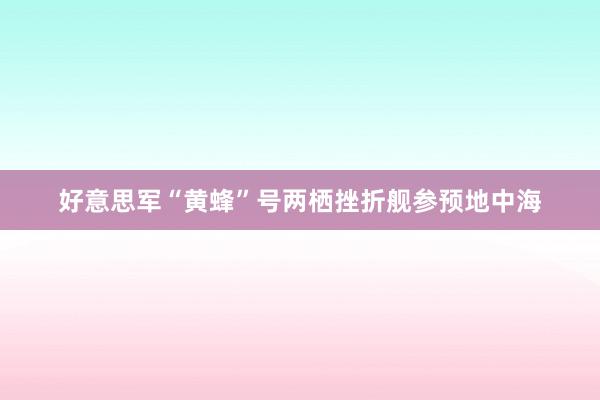 好意思军“黄蜂”号两栖挫折舰参预地中海