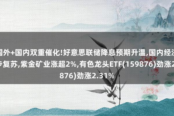 国外+国内双重催化!好意思联储降息预期升温,国内经济进一步复苏,紫金矿业涨超2%,有色龙头ETF(159876)劲涨2.31%