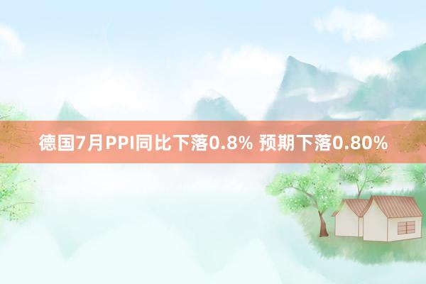 德国7月PPI同比下落0.8% 预期下落0.80%