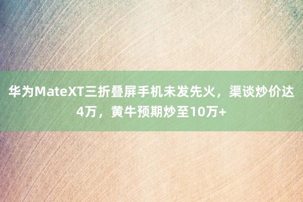 华为MateXT三折叠屏手机未发先火，渠谈炒价达4万，黄牛预期炒至10万+